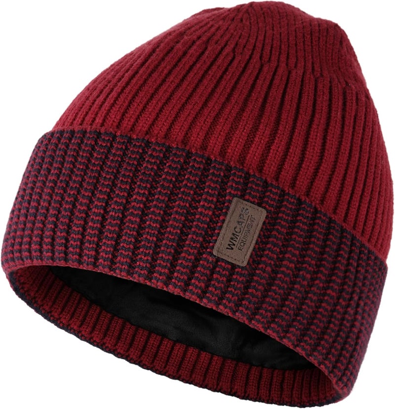Wmcaps Warm Beanie for Men Women, Fleece Lined Beanie Warm Winter Caps Unisex Fashion Knit Cuffed Cap - Image 1